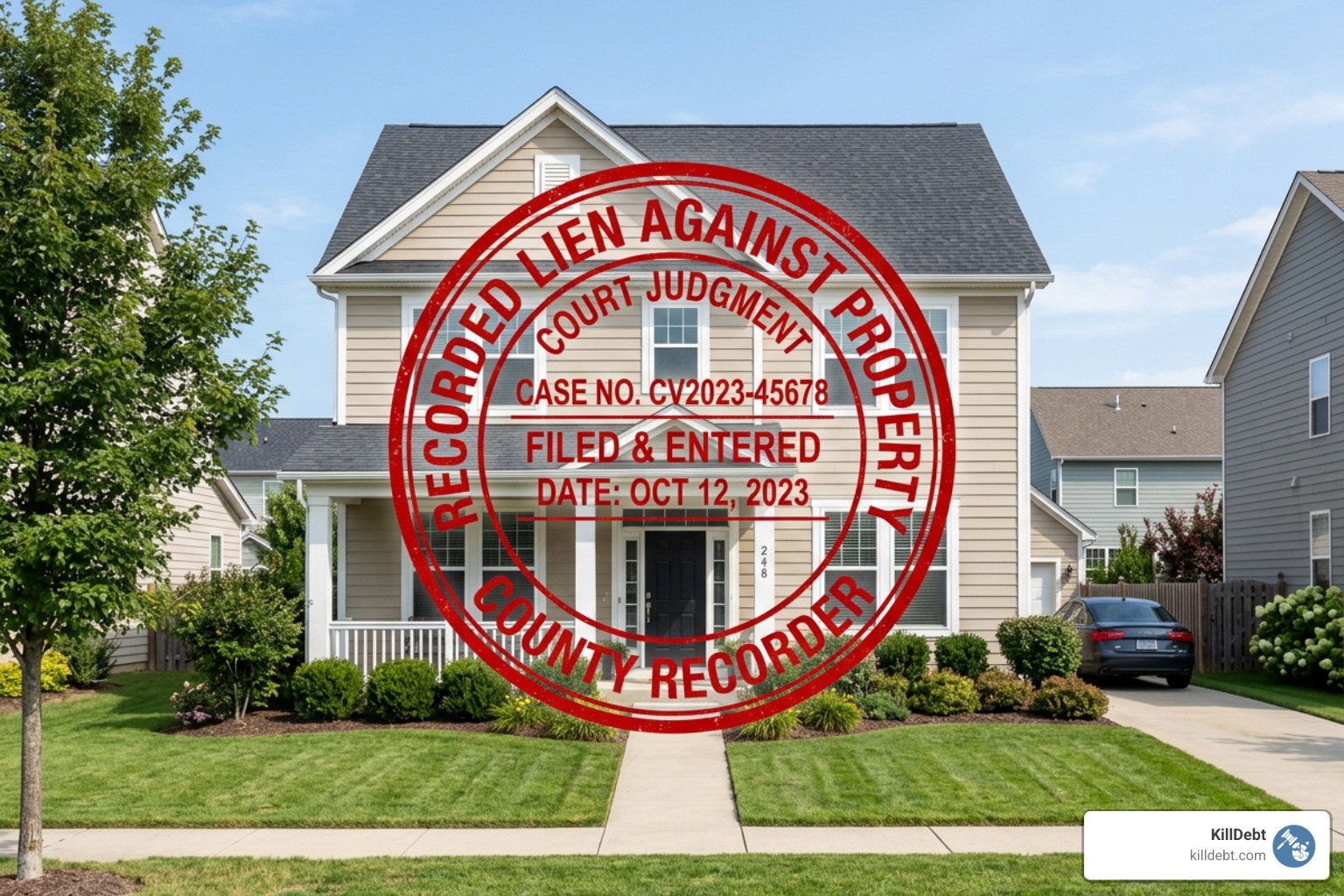 home deed encumbered by recorded court lien