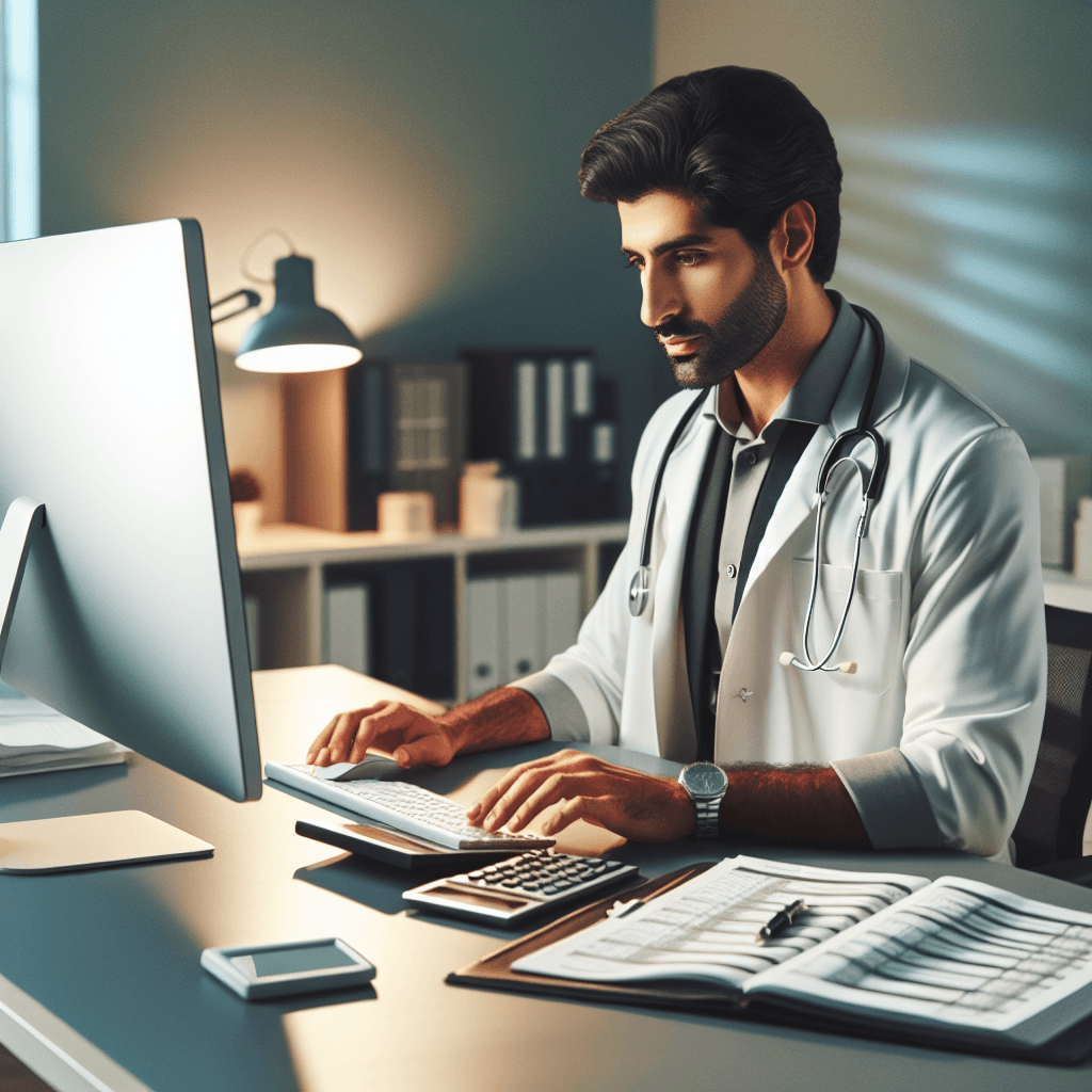 A medical student going through medical reports