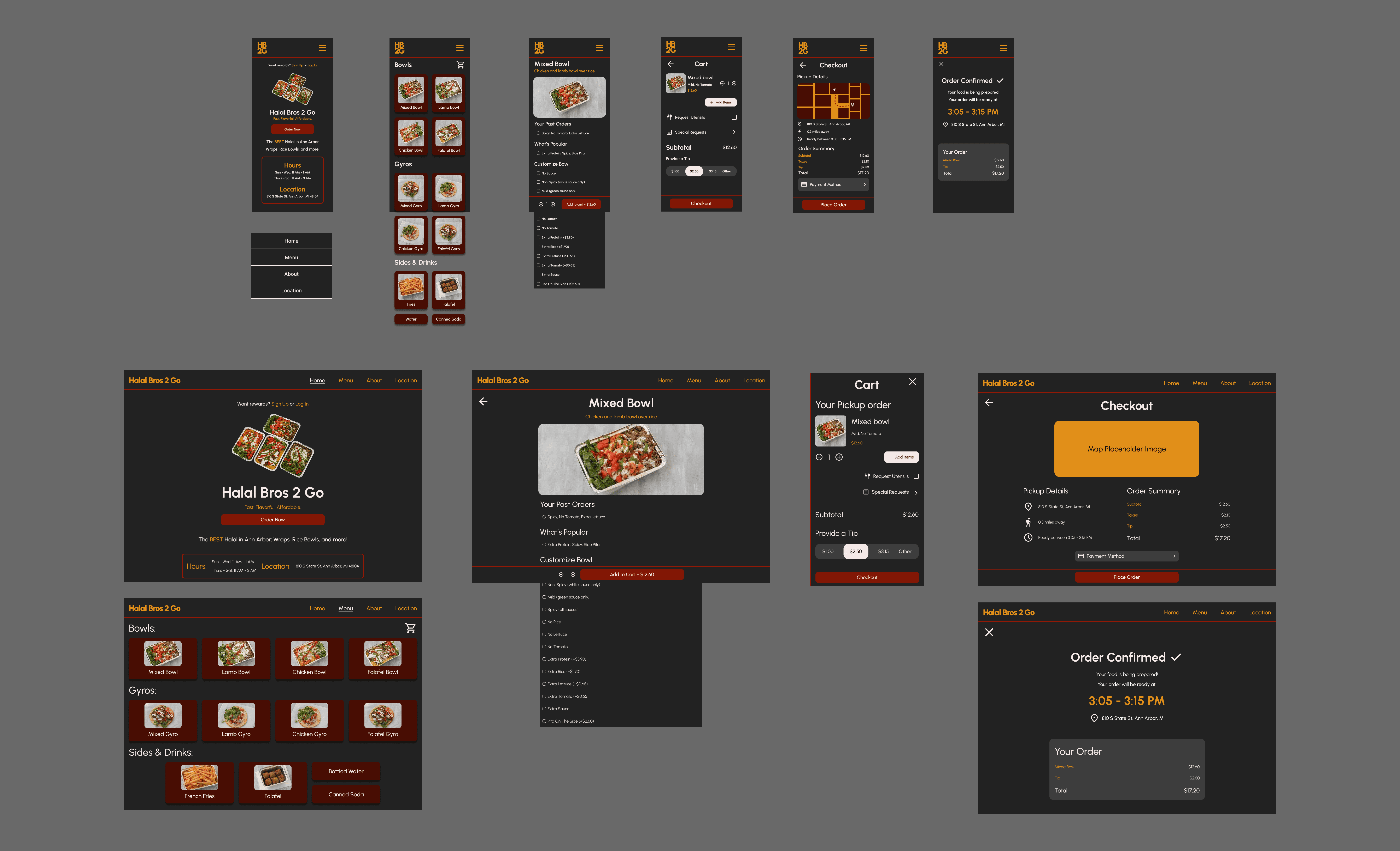 Fully polished high-fidelity frames of both desktop and mobile breakpoints
