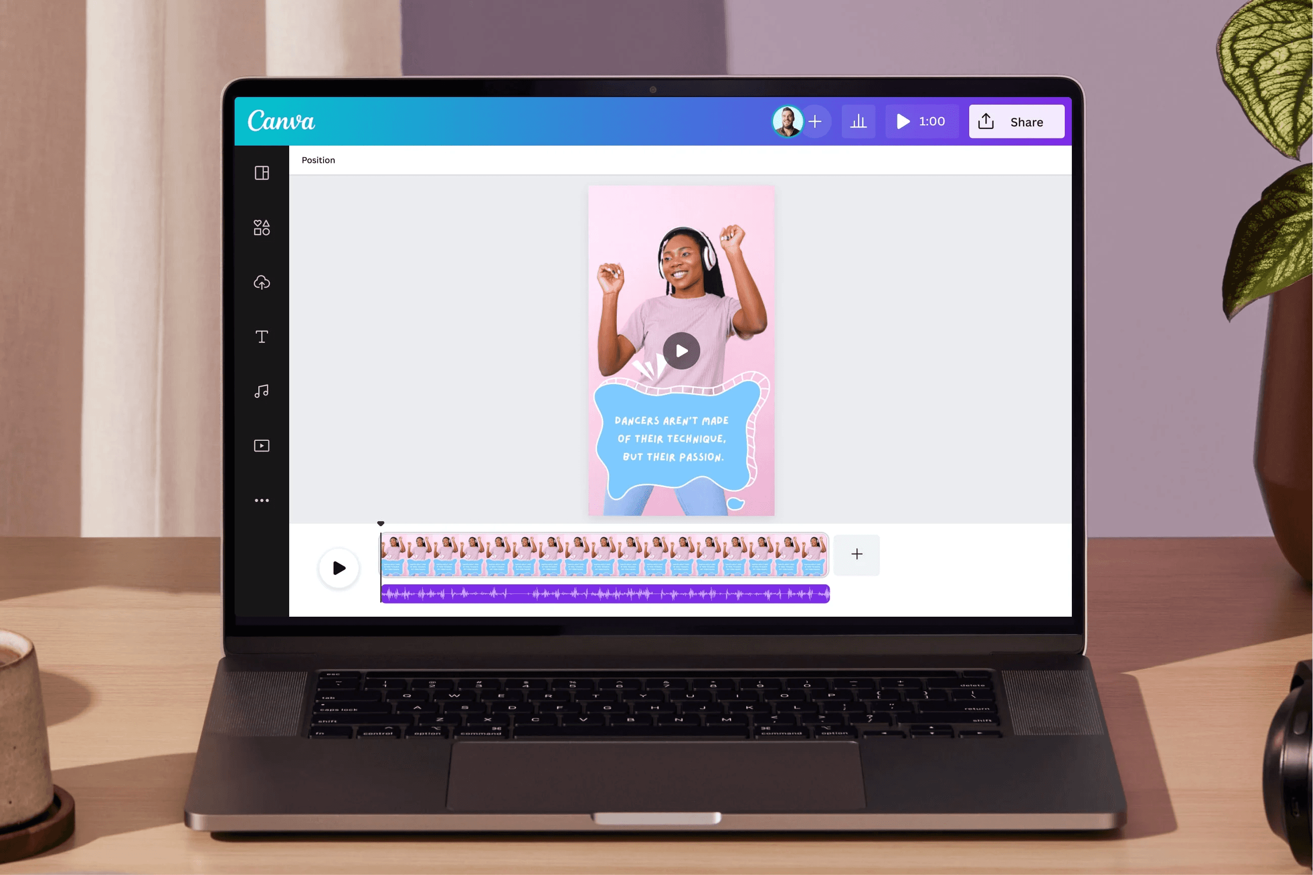 Canva video editor open on laptop - How to Make Videos for Social Media