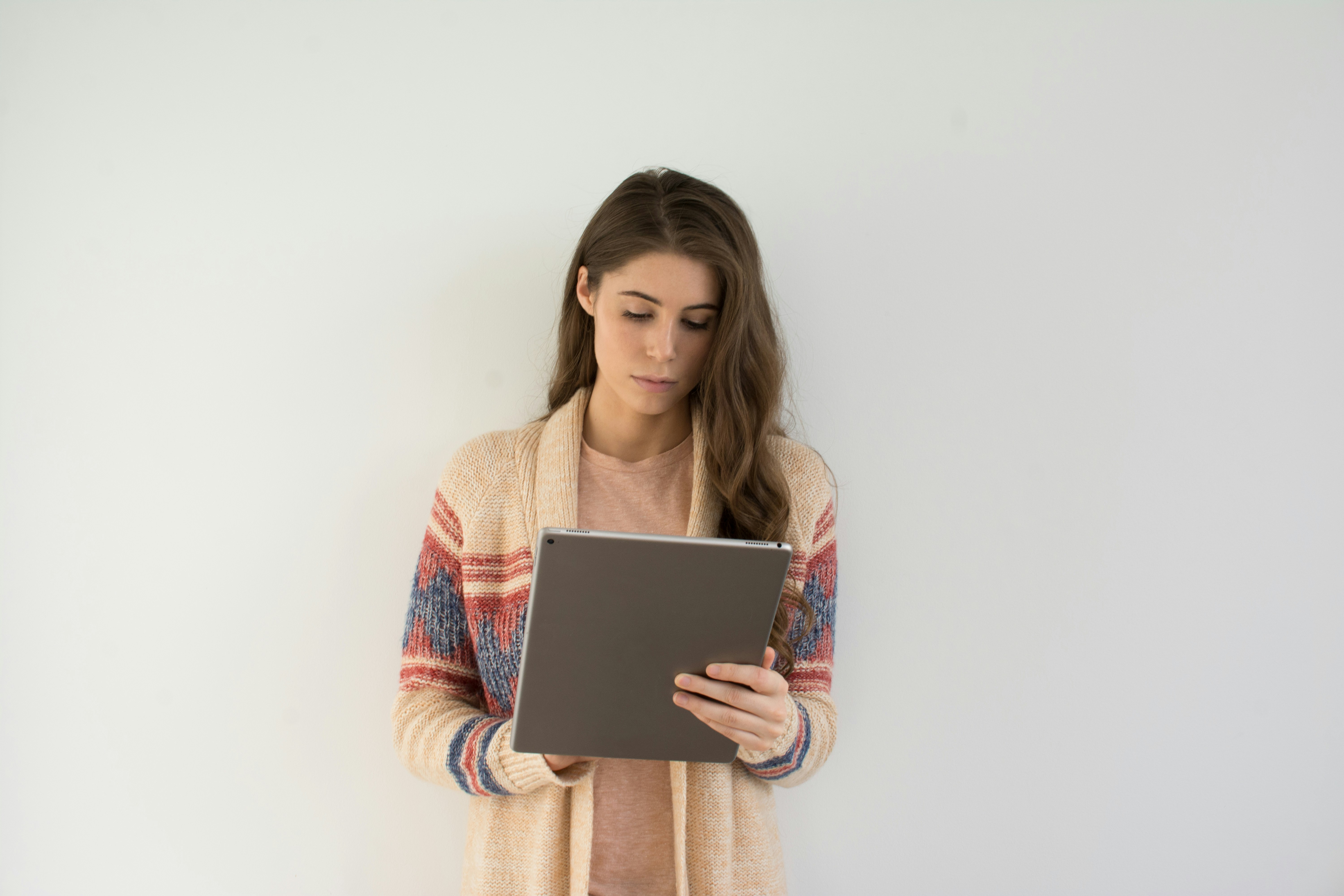 Lady Using IPad - AI For Academic Research