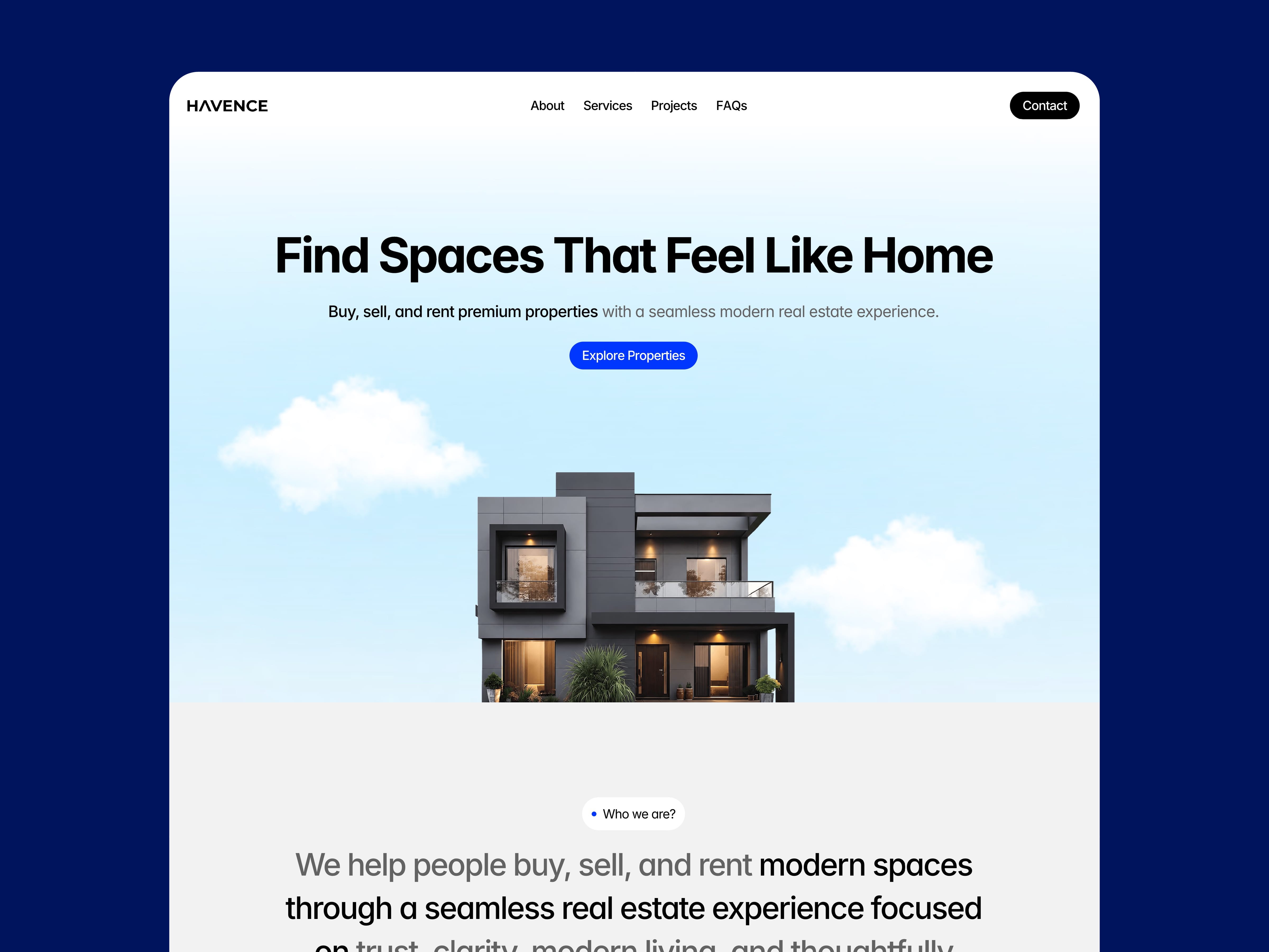 Havence real estate website preview image