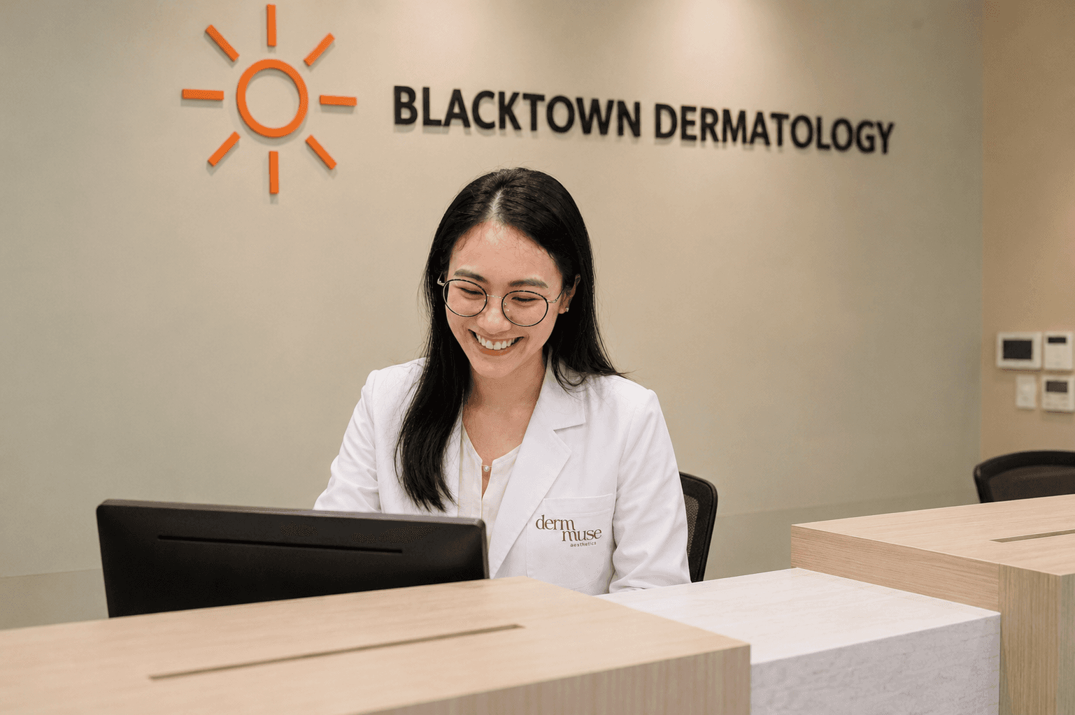 Woman receiving cosmetic skin treatment