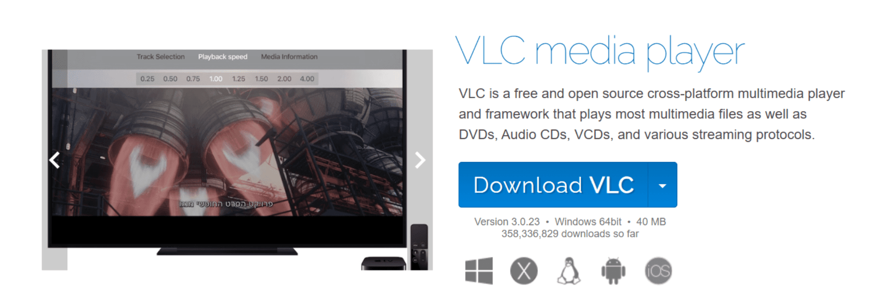 VLC Media Player playing a DVD on Windows 11