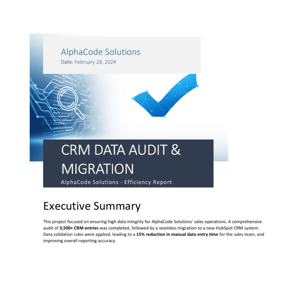 Data Audit and Migration Report for AlphaCodes