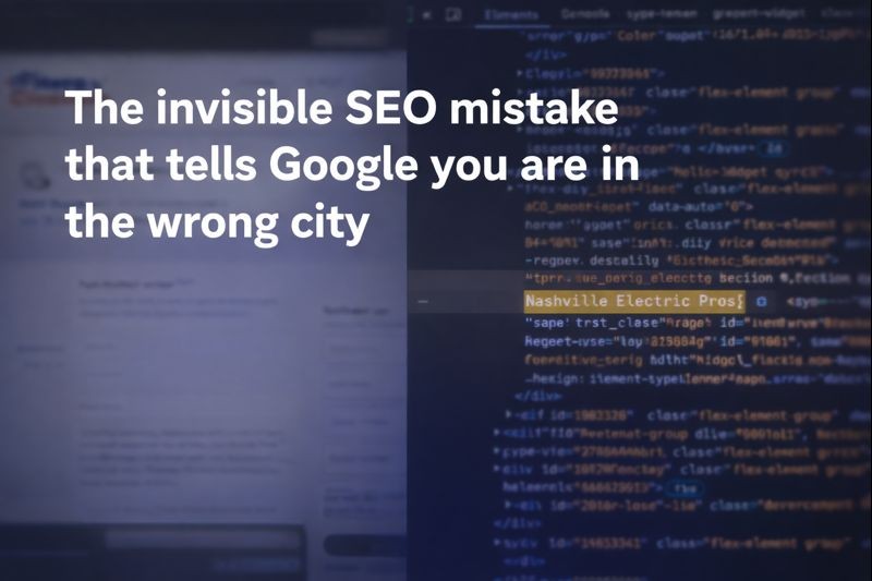 Hidden div in the landing page that contains the wron messge and hurs SEO
