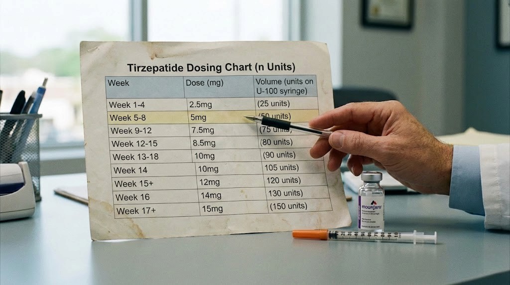 Tirzepatide dosing chart in units