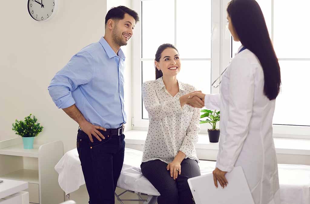 Couple meeting a fertility doctor