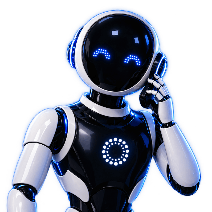 callzioAI-Roboter, der einen Anruf entgegennimmt