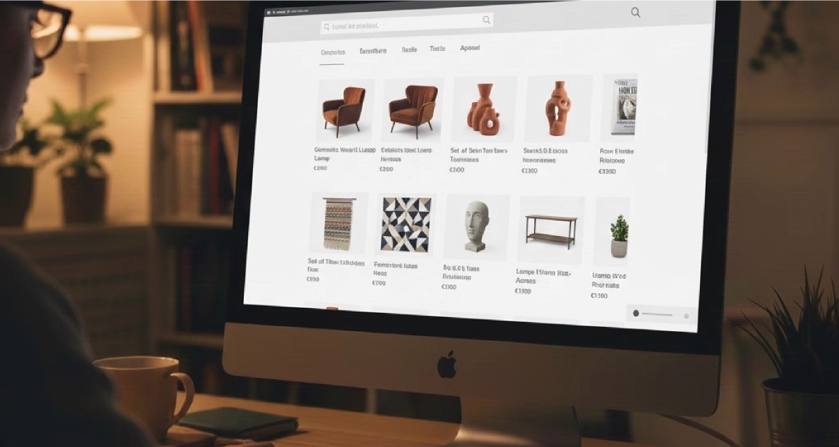 Desktop view of an online marketplace