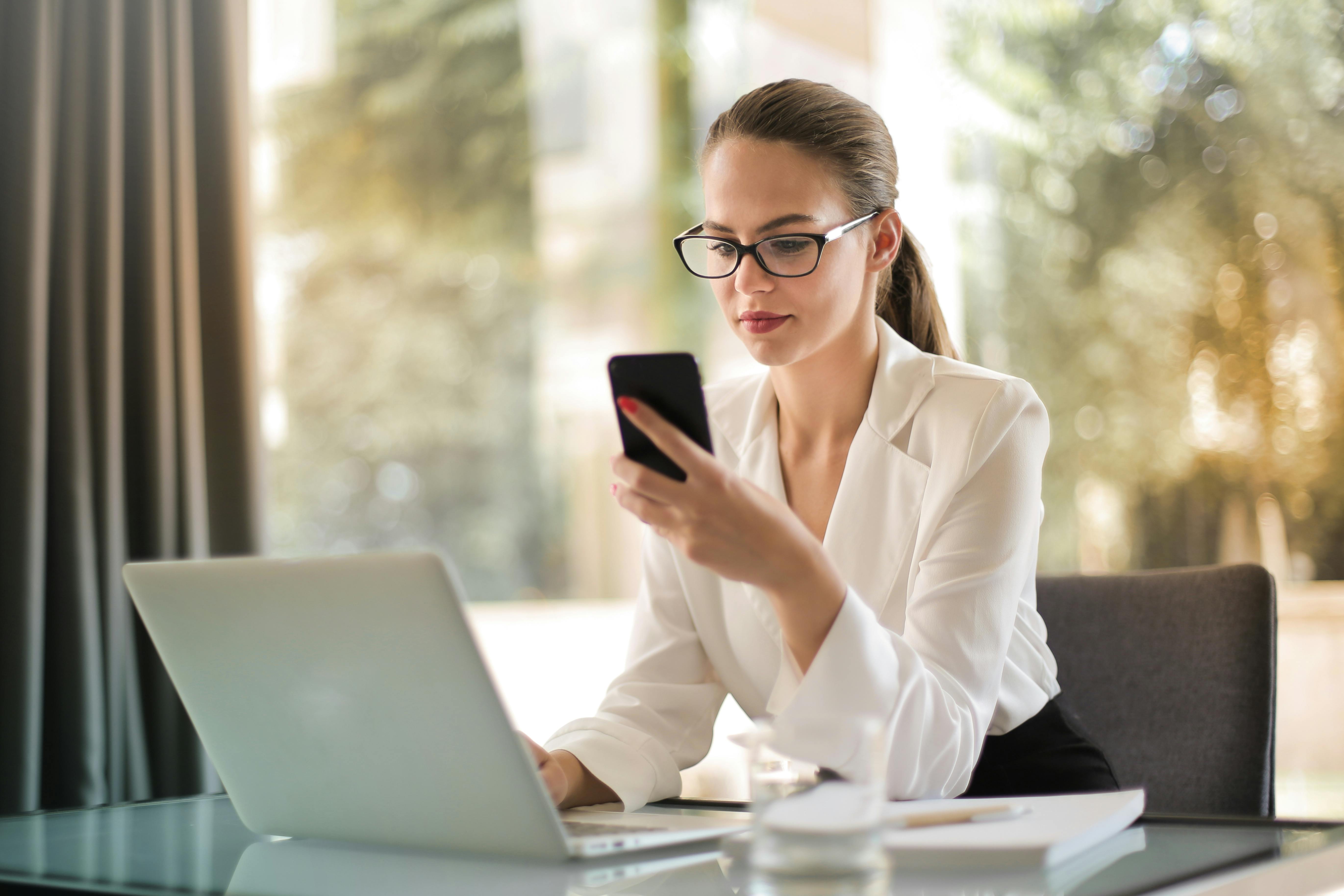 Woman mastering sending cold emails