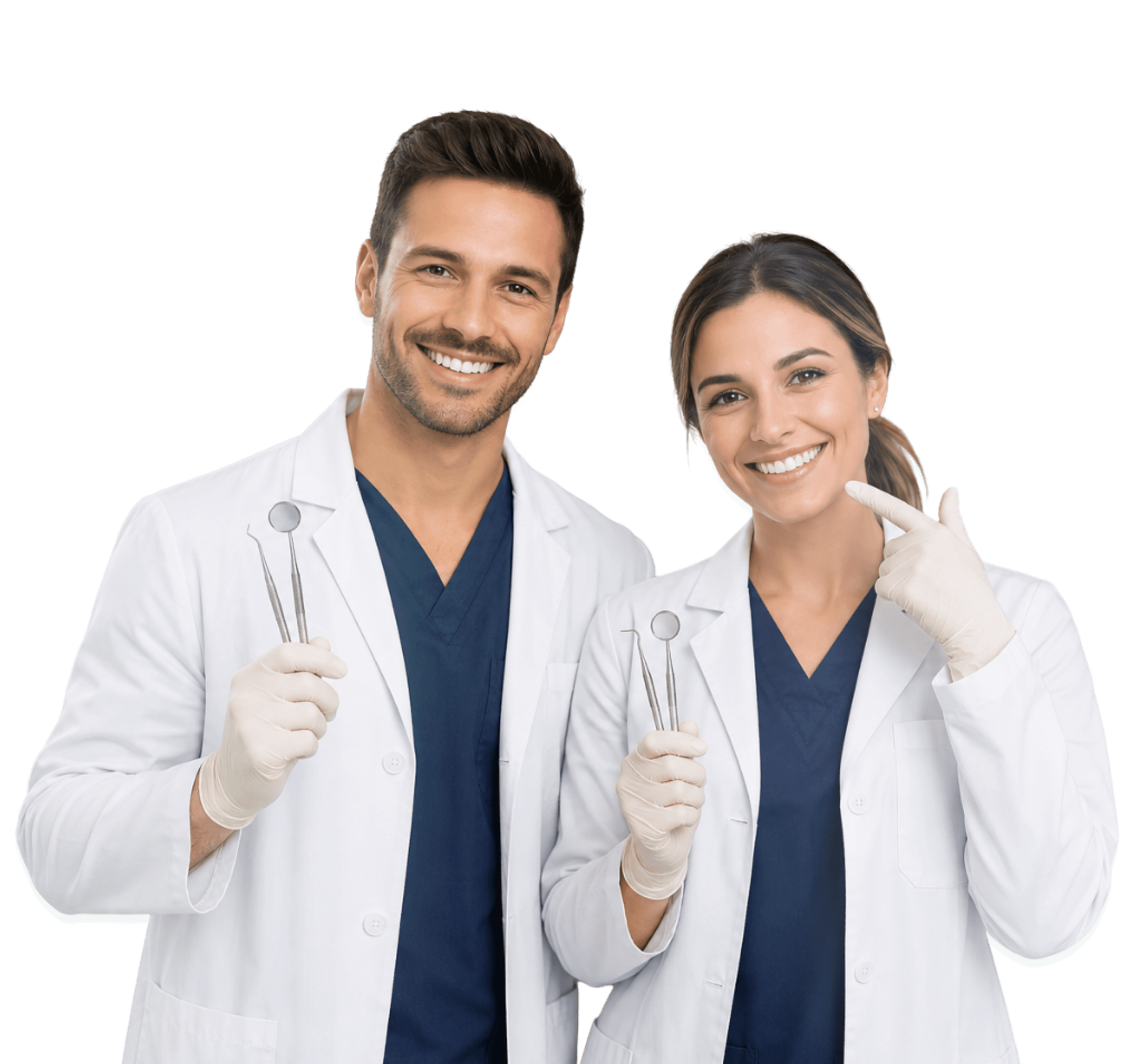 Dentists Standing Up with Equipments