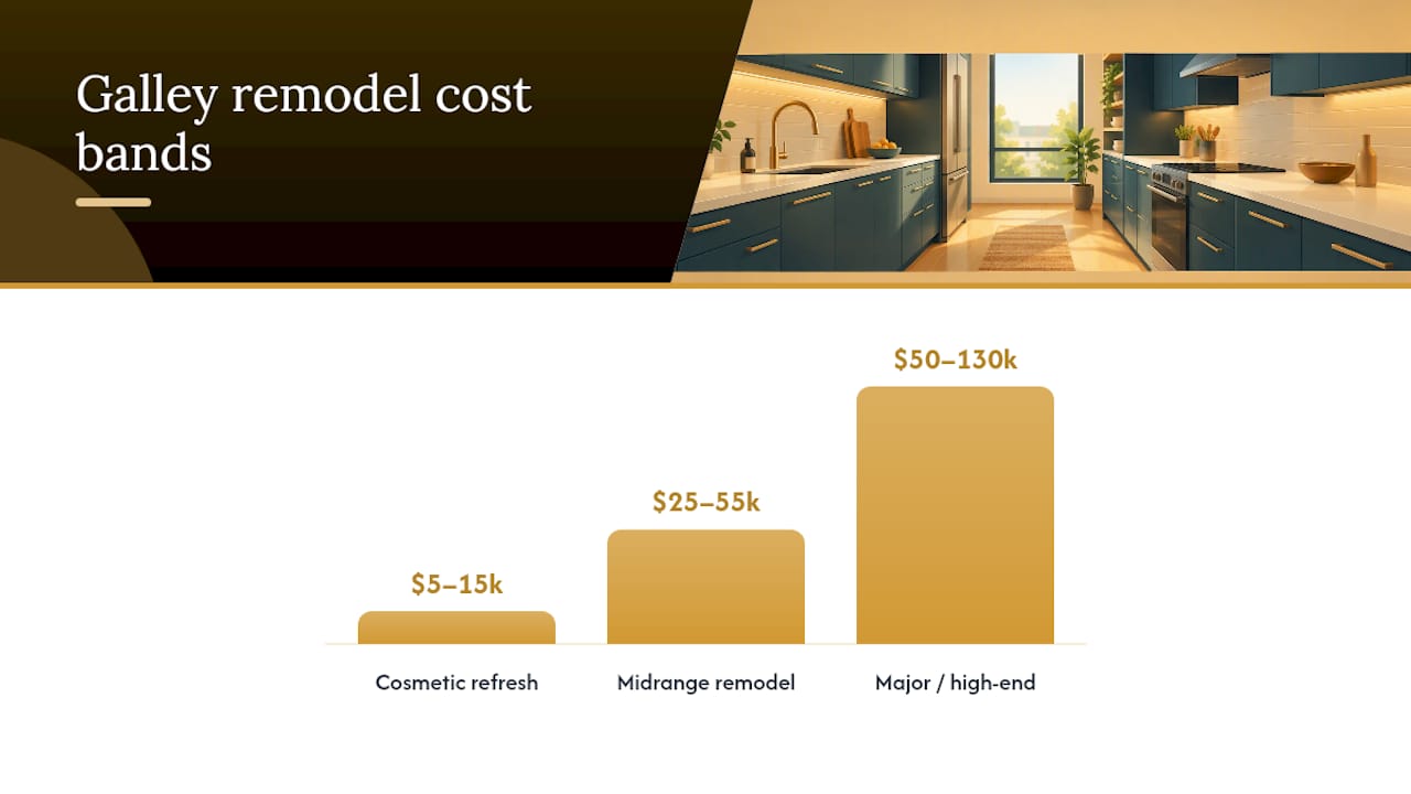 Galley kitchen remodel cost range comparison