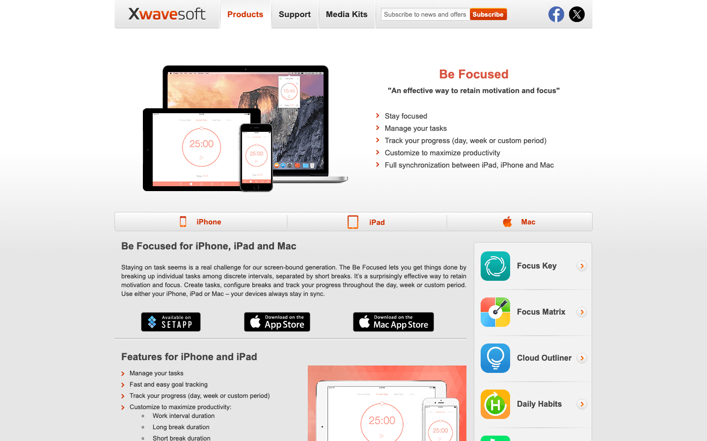 Be Focused Pro Pomodoro focus timer for iPhone and Mac