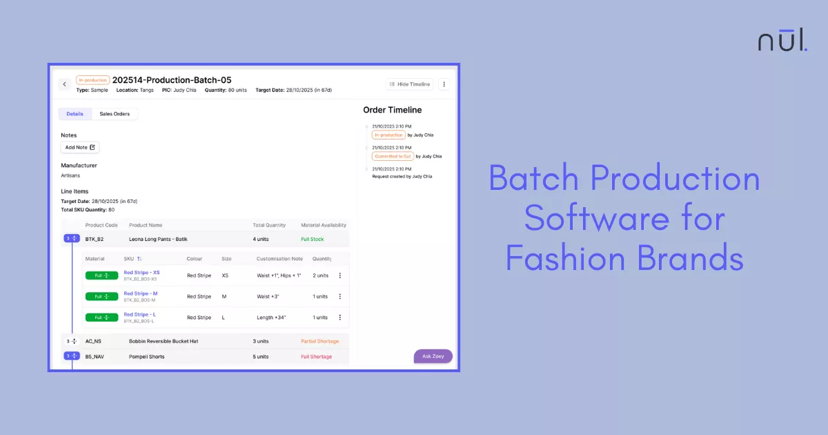 Batch Production Software Solutions for Fashion Brands