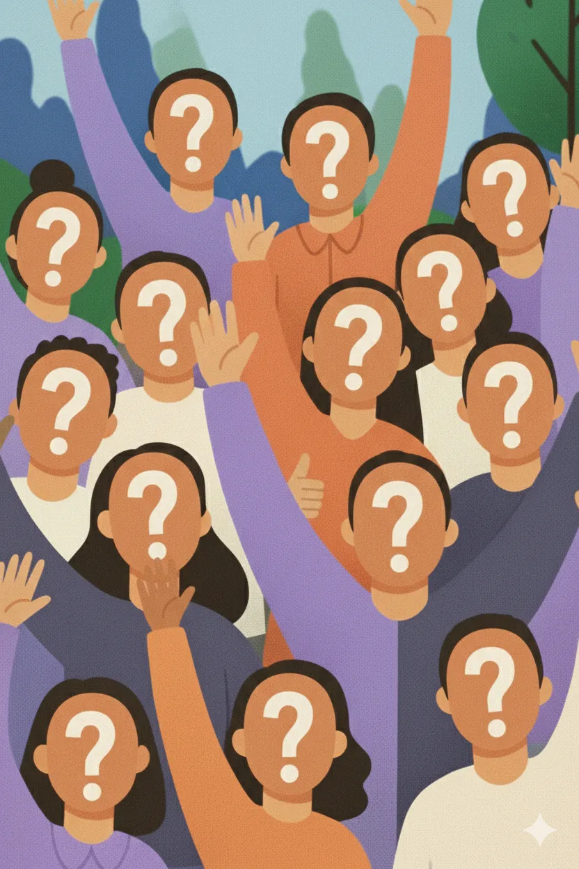 Anonyme Besuchergruppe symbolisiert unbekannte Zielgruppen und fehlende Besucherdaten