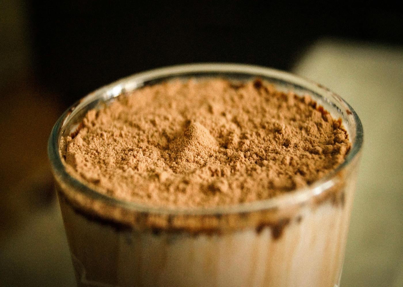 Are protein powders healthy? Closeup of a protein shake