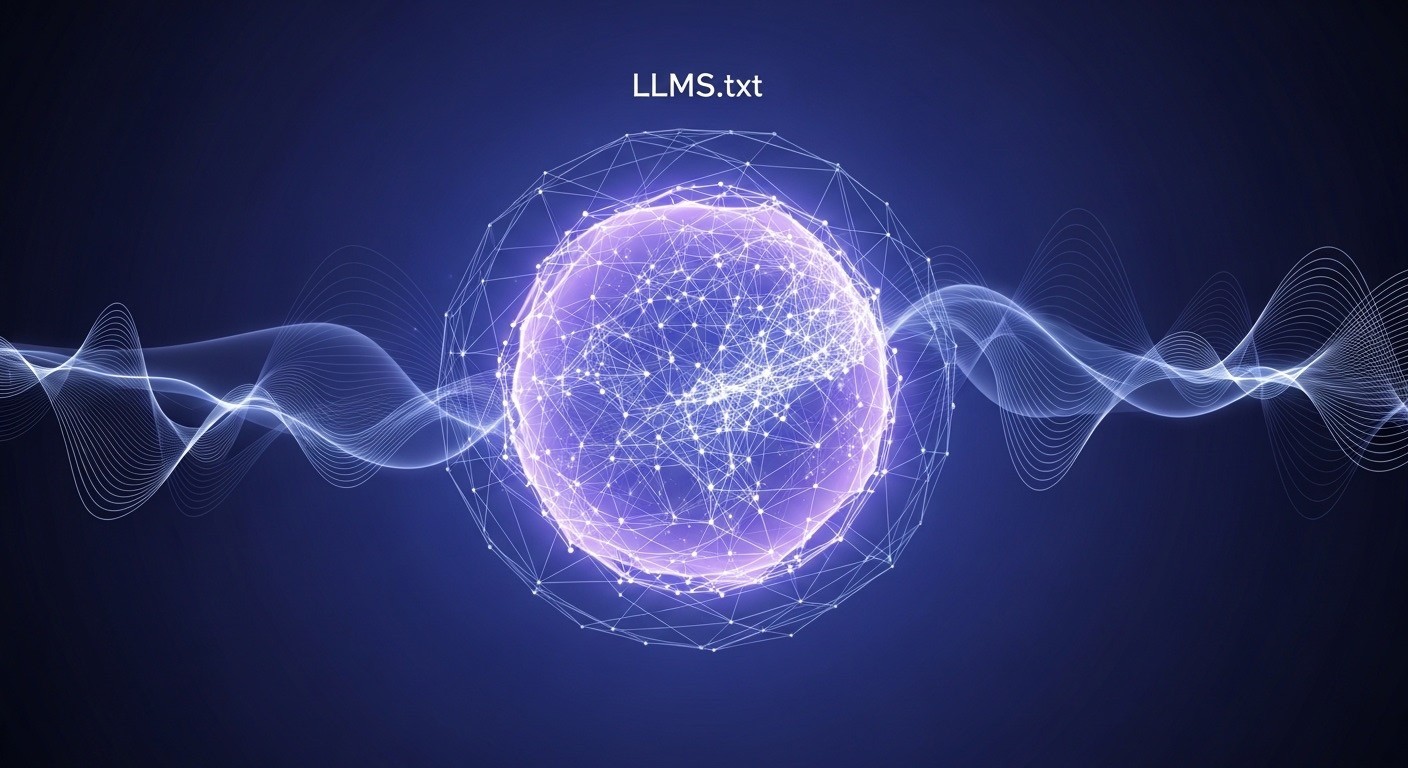 LLMS.txt global data structure enabling AI indexing, discovery, and large language model accessibility