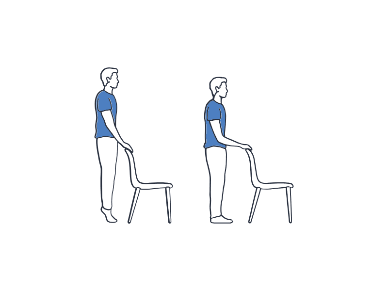 Lift and Drop Übung: Auf die Zehenspitzen stellen und Fersen kräftig auf den Boden schlagen