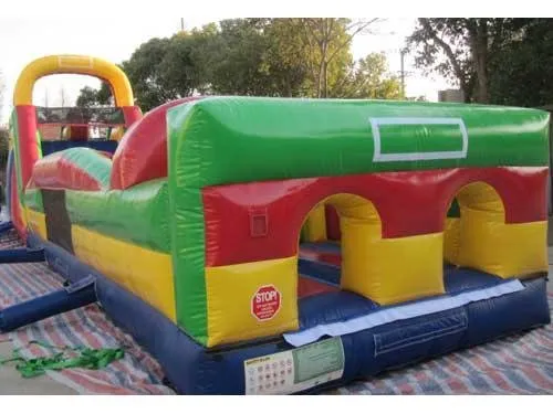 large inflatable obstacle course with 2 entrances for racing