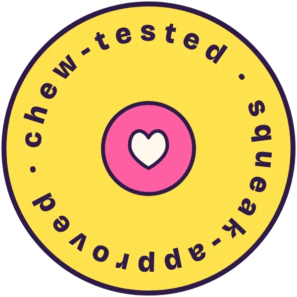 Chew-tested, squeak-approved stamp