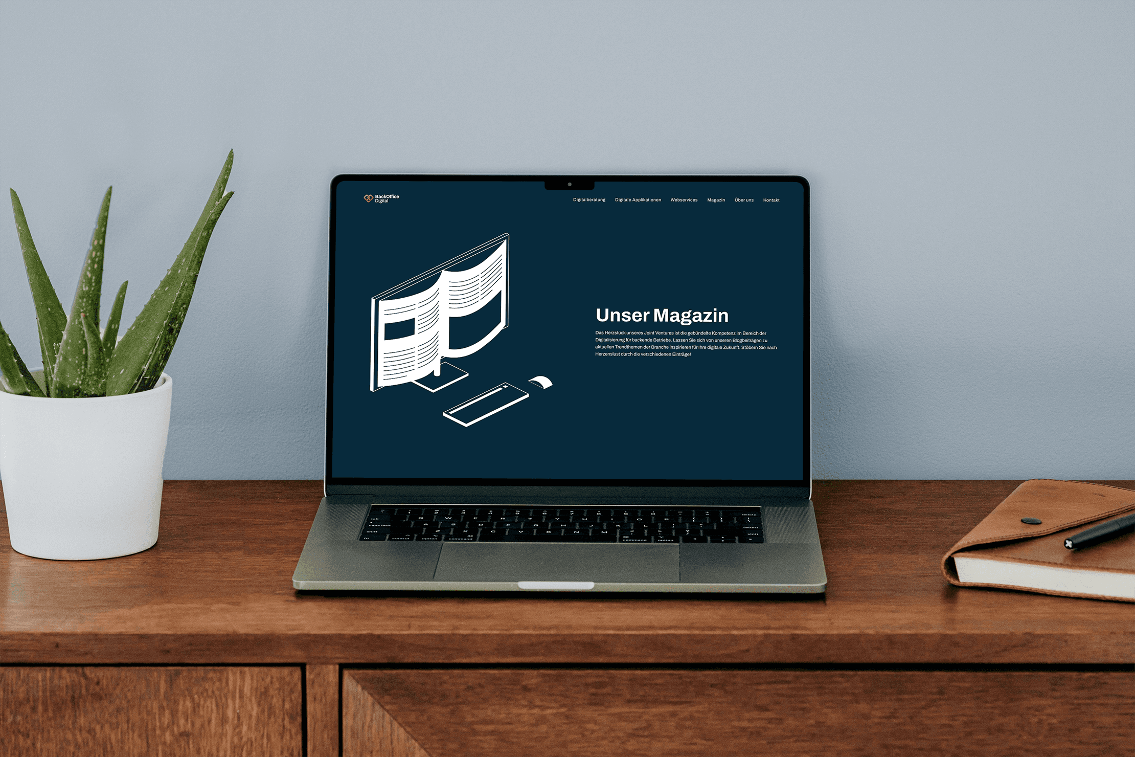 Ein MacBook-MockUp der BackOfficeDigital-Blog-Seite