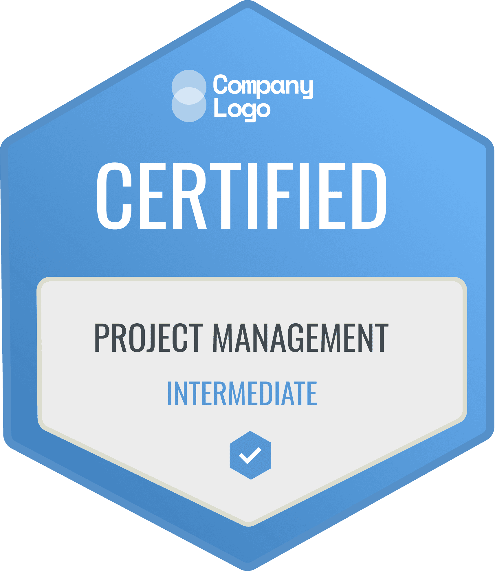 Wauld - Professional and clear blue completion badge template
