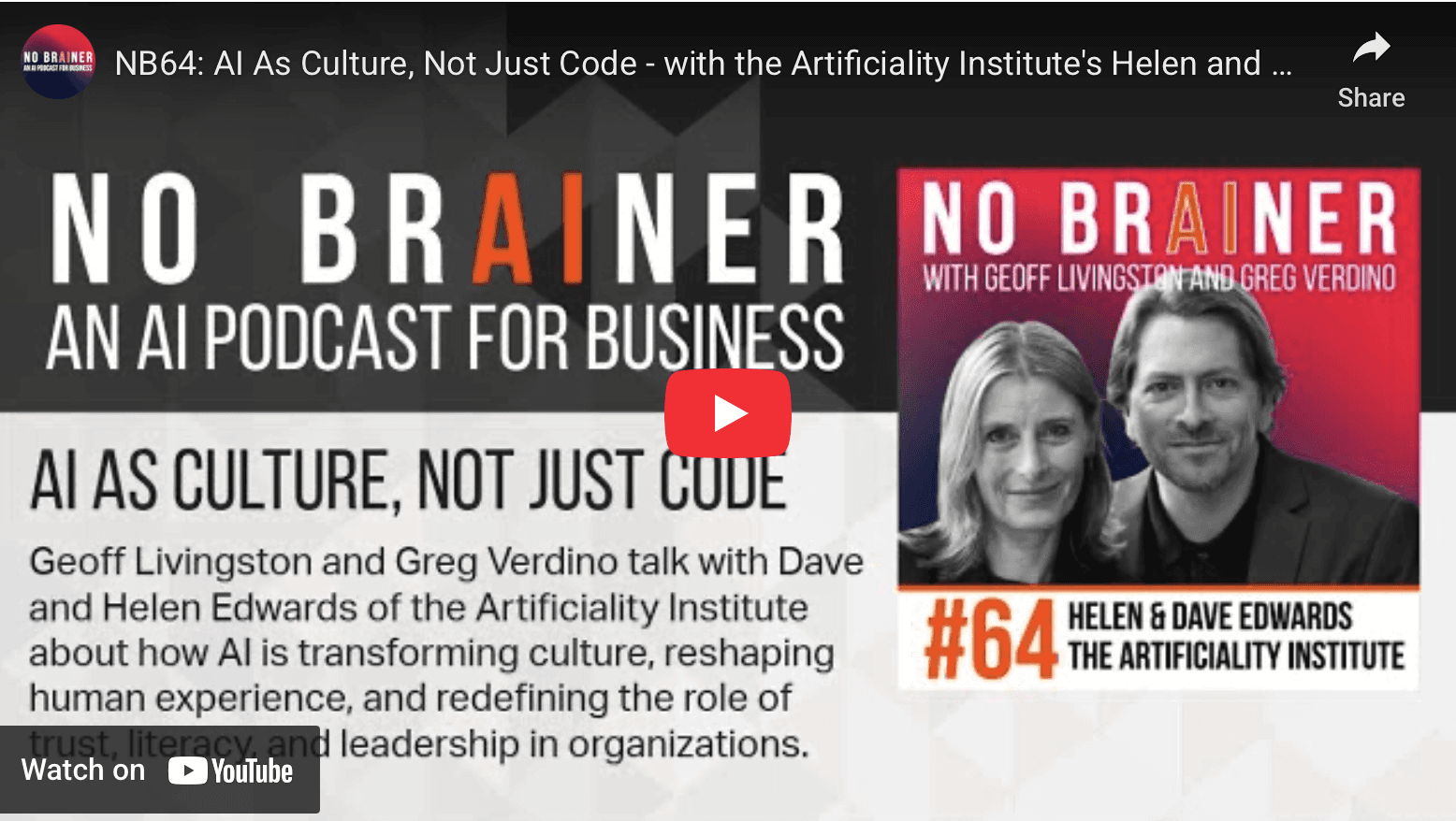 Promo image for the No Brainer Podcast with Helen and Dave Edwards