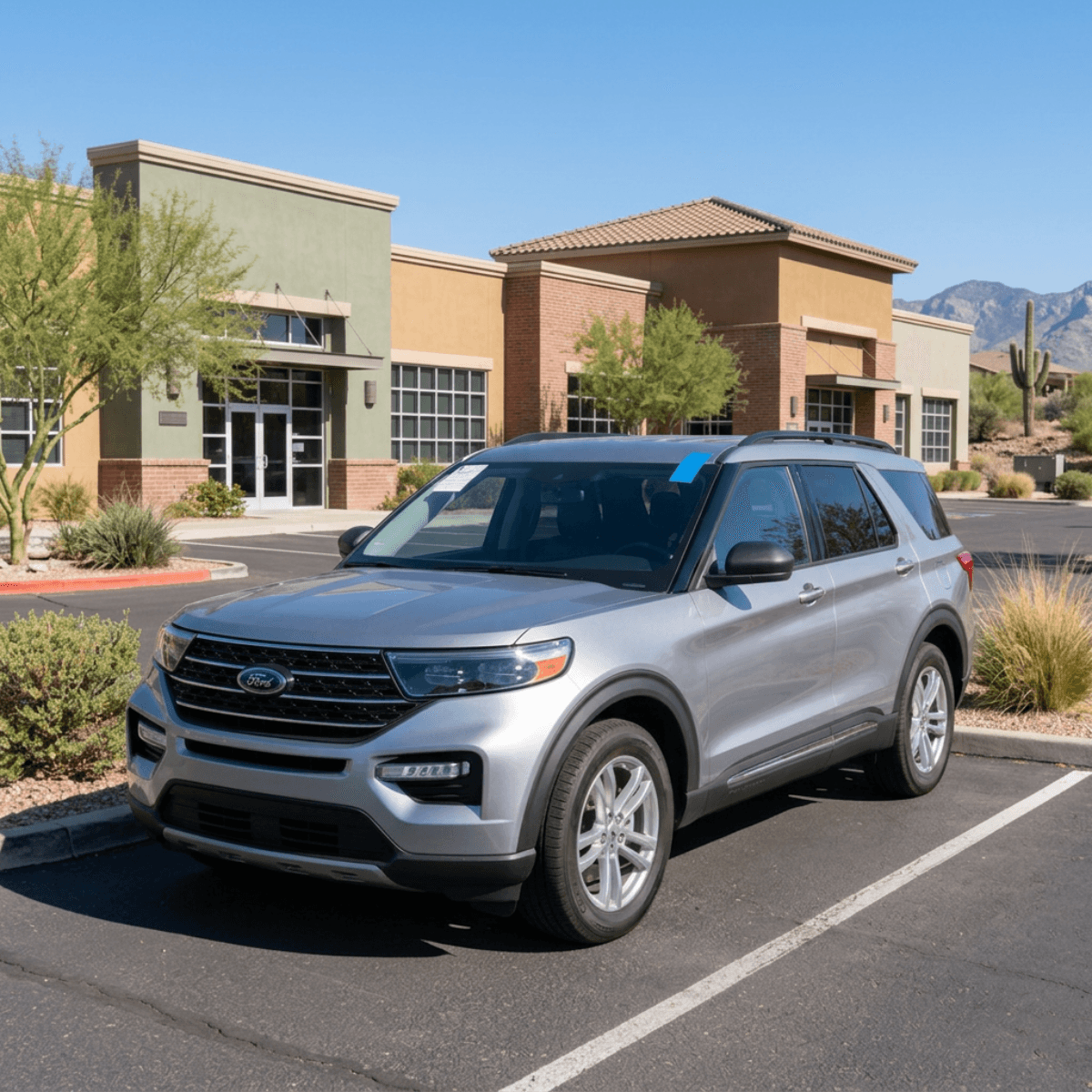 Silver Chrysler Pacifica minivan with completed windshield glass service in Bisbee, Arizona