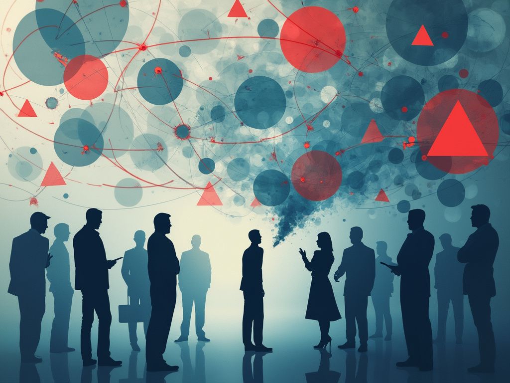 Dark tower silhouette on beige