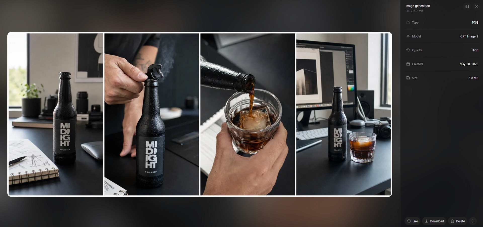 Image caption: A visual asset plan connects the UGC script with product shots, lifestyle scenes, and final packshot direction.
