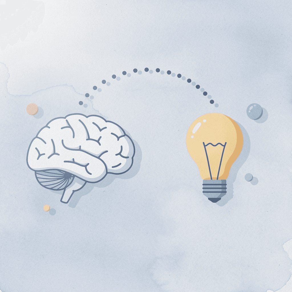 Calculator and house icons connected by a dotted line representing integration of math into daily life