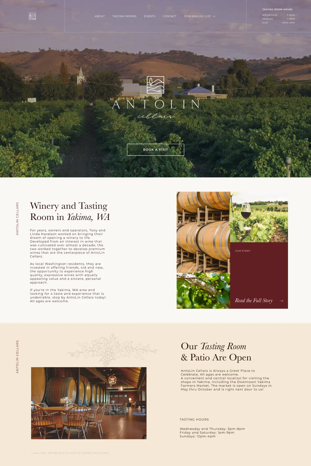 web design for a winery