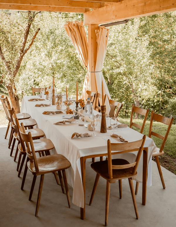 A dinner table at the beach