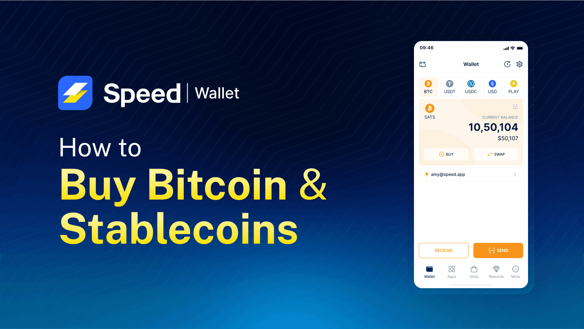 How to Buy Bitcoin and Stablecoins with Speed Wallet?