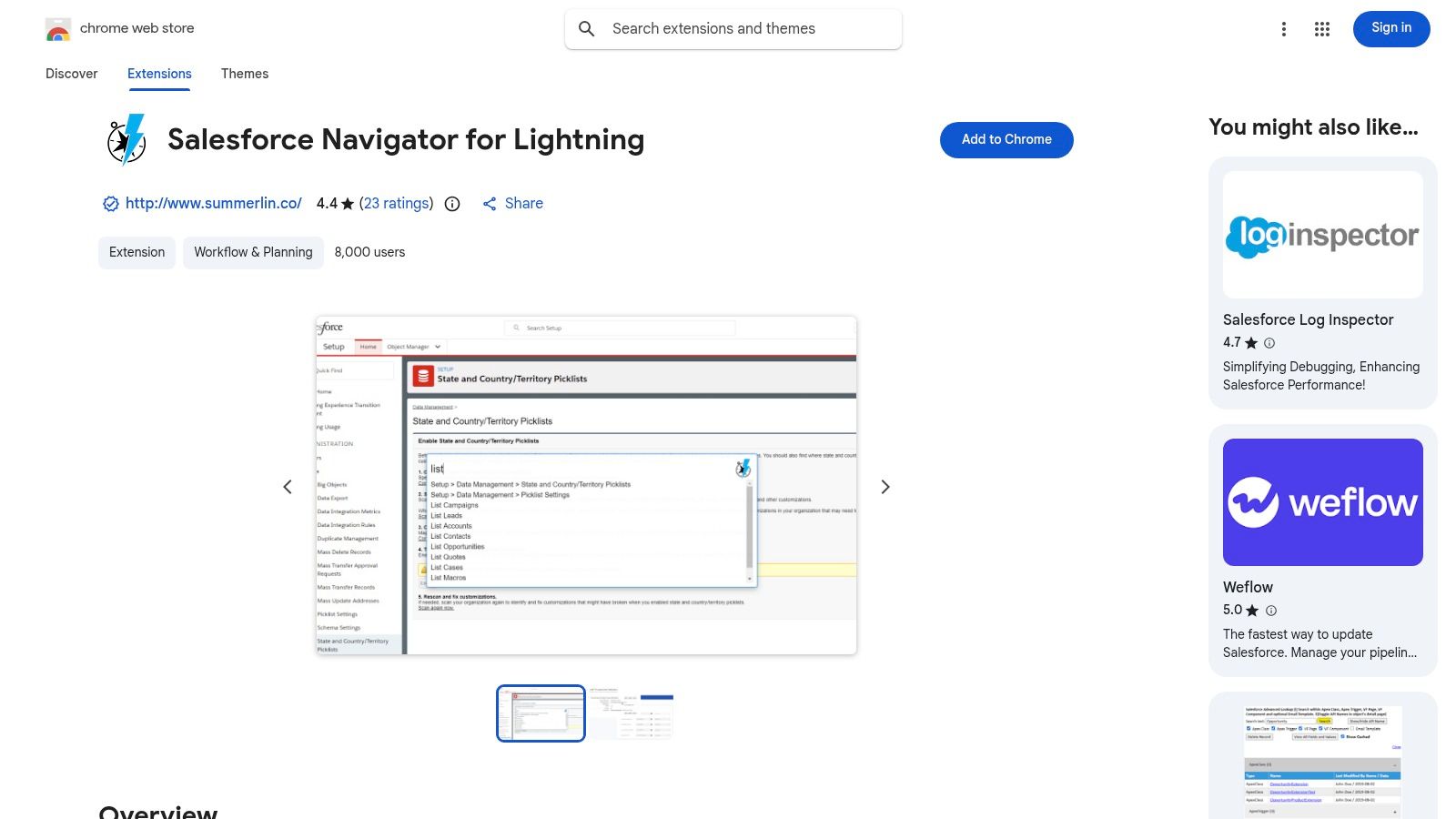 Salesforce Navigator for Lightning