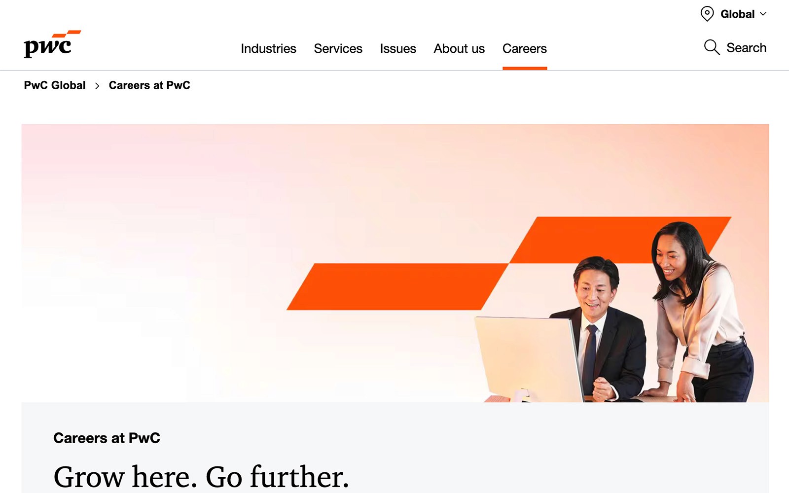 PWC careers website