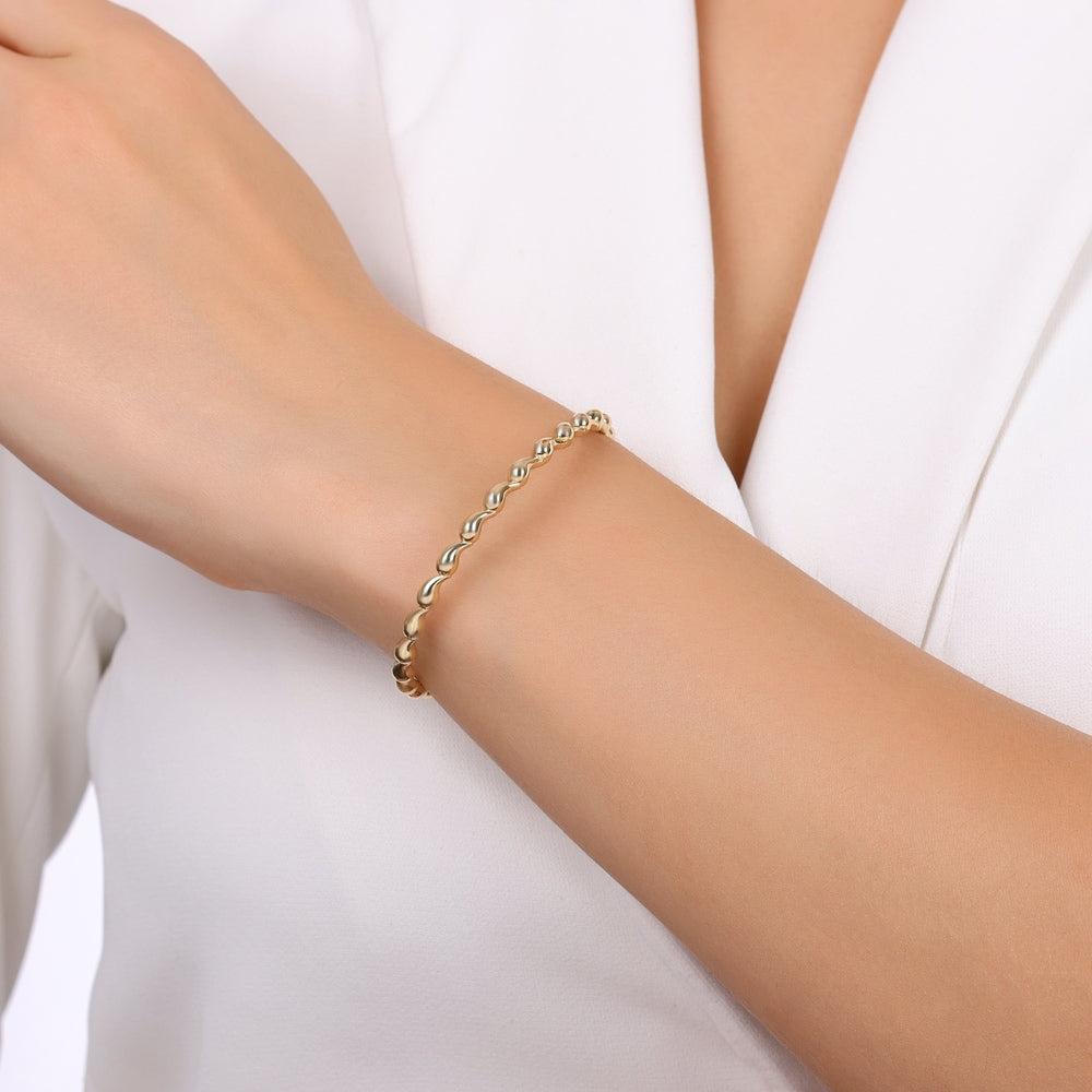 Assos Pırlanta 14 Ayar Altın Tasarım Kelepçe Bilezik Modeli