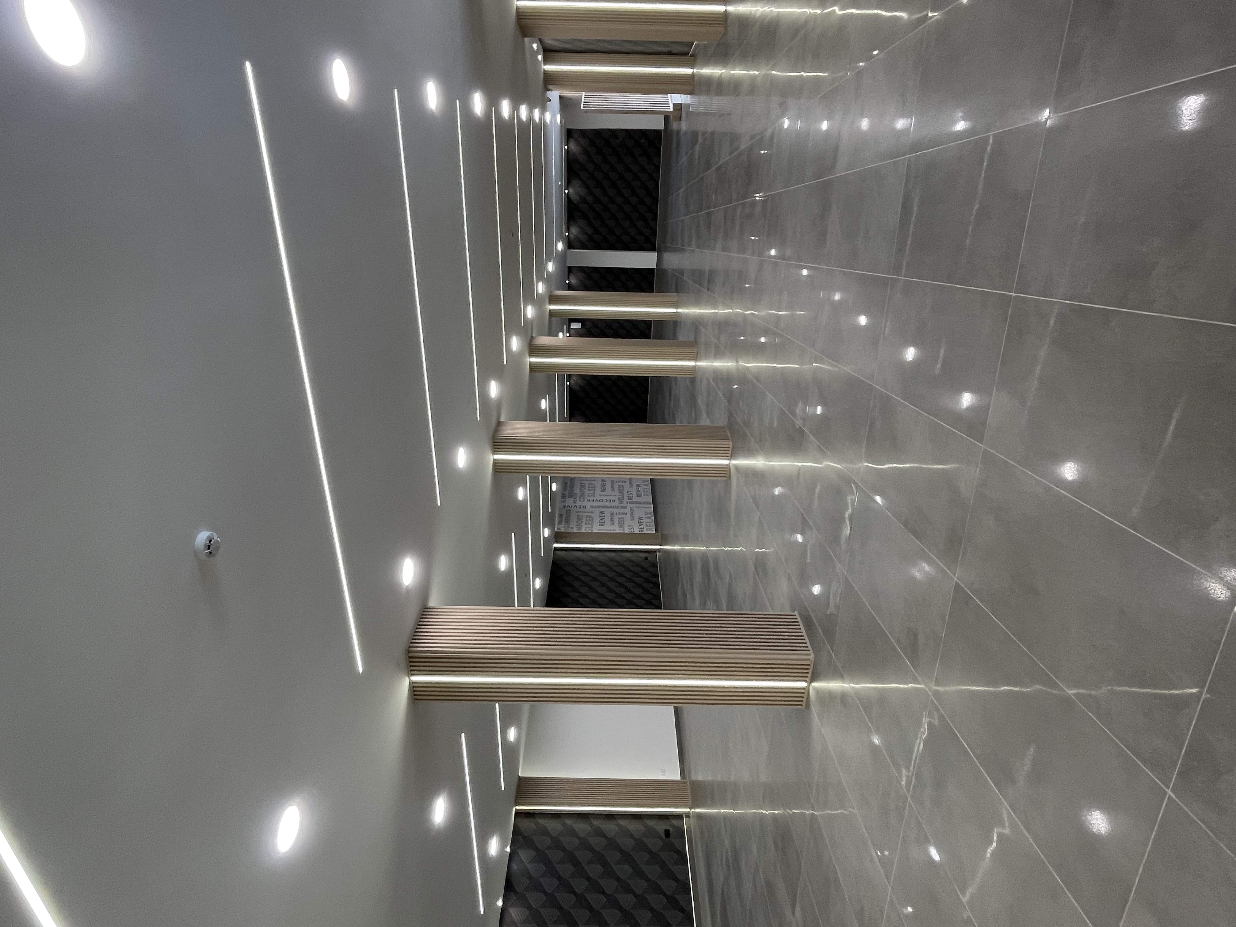 Plaster Board Ceilings, LED Lighting and Fluted Wall Panels