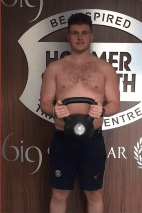 Before and after transformation photos of a Fitnix client