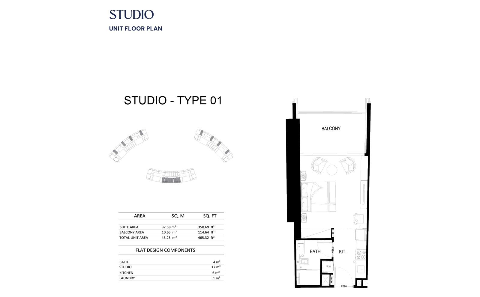 Binghatti Skyrise Floor Plan Studio