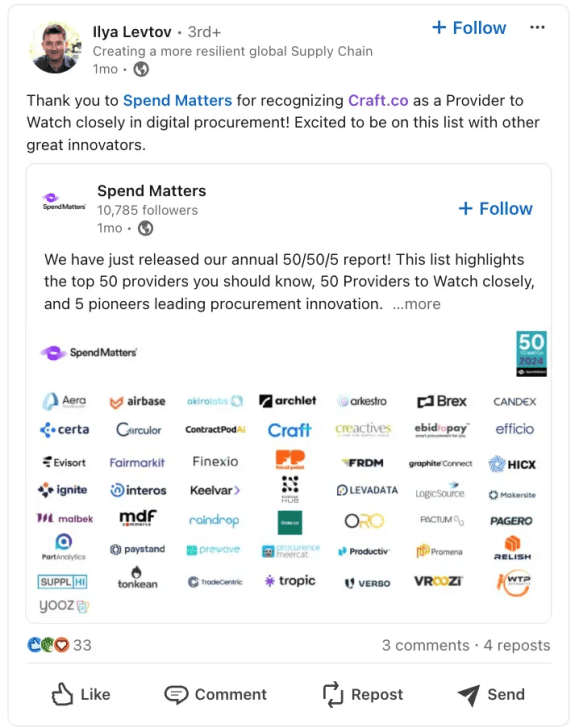 Craft.co Social Media Marketing Strategy CEO on LinkedIn