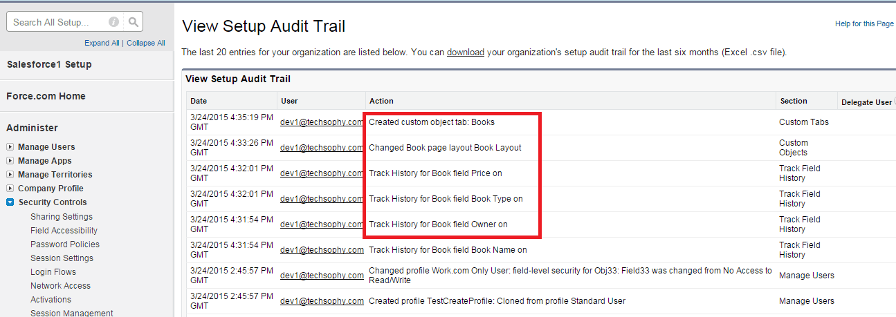Difference between Setup Audit trail and field history tracking. - Salesforce Developer Community