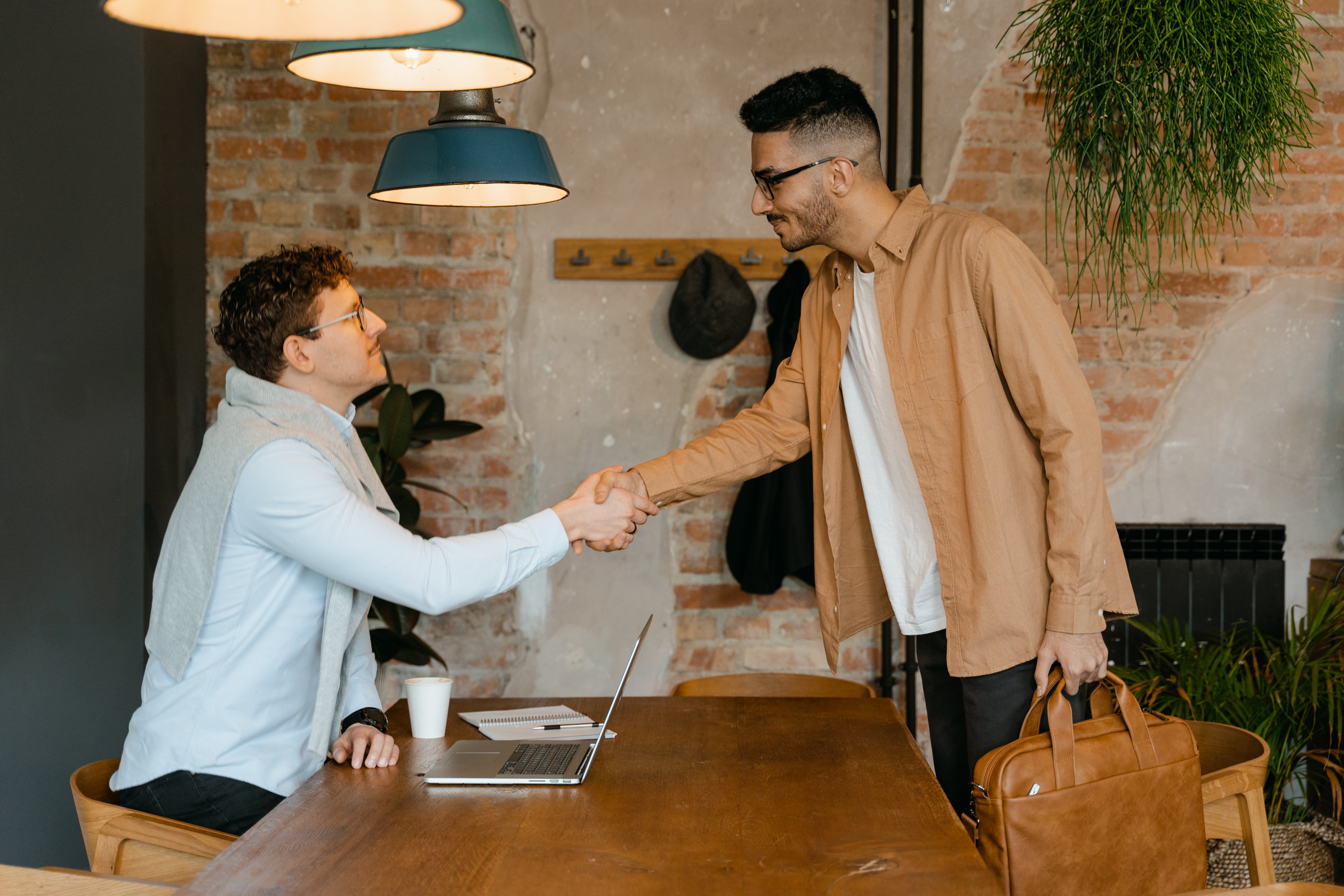 Man shaking hands with a mortgage broker