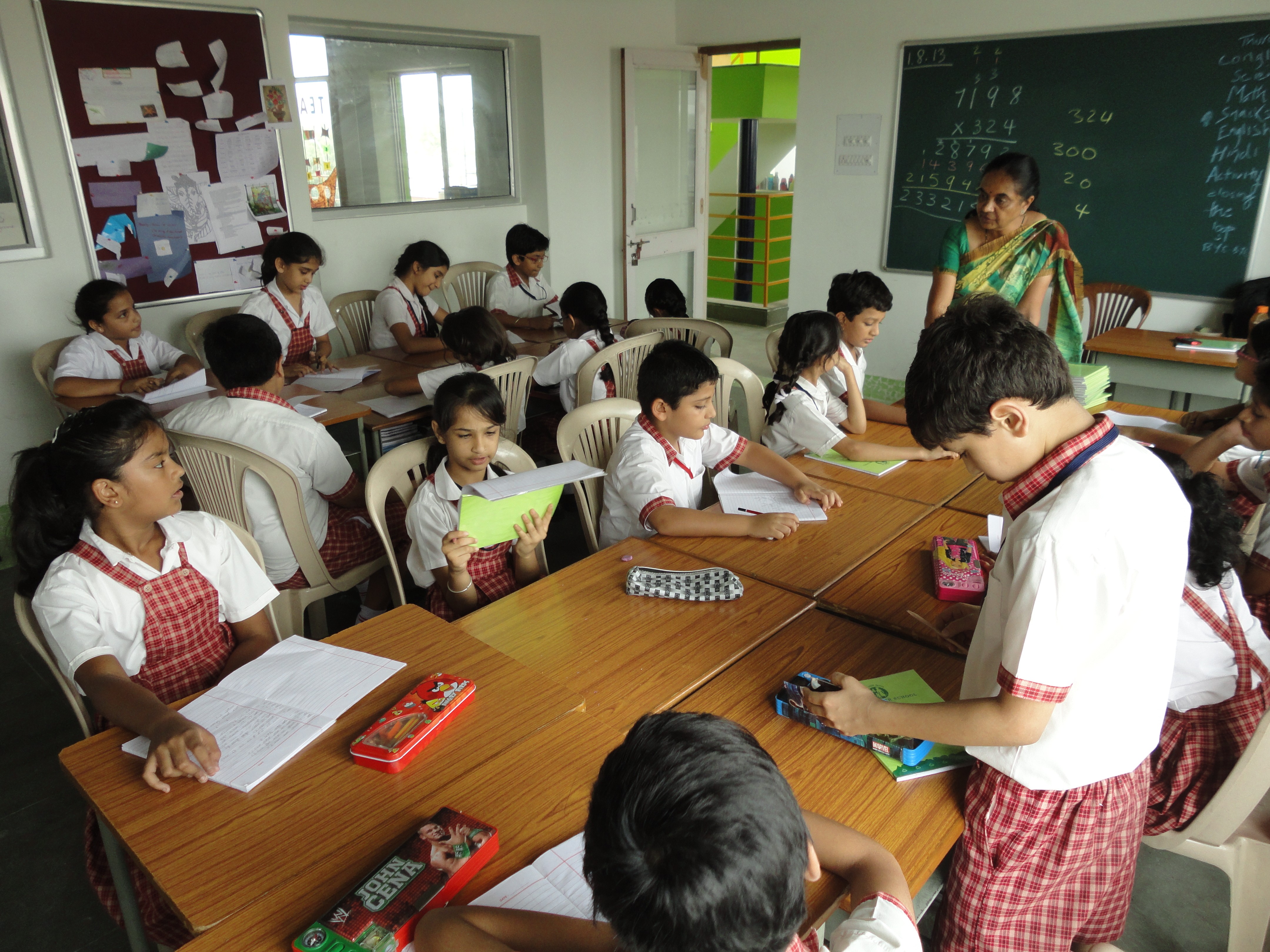 A modern classroom with sleek furniture