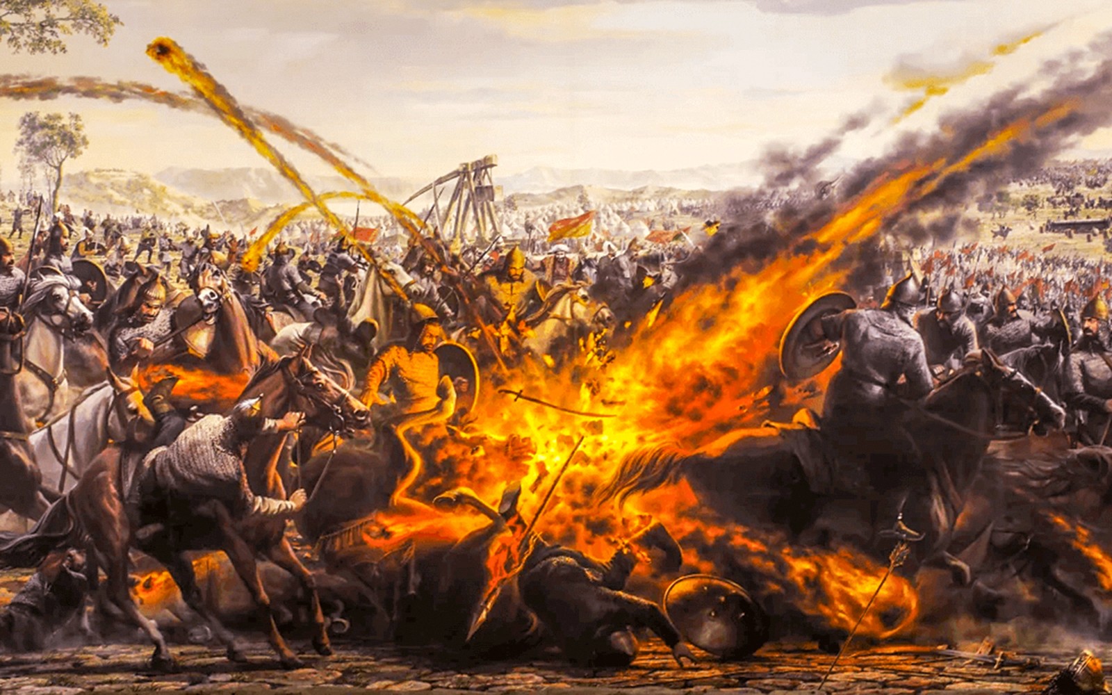 Pameran di dalam Museum Sejarah Panorama 1453 Istanbul