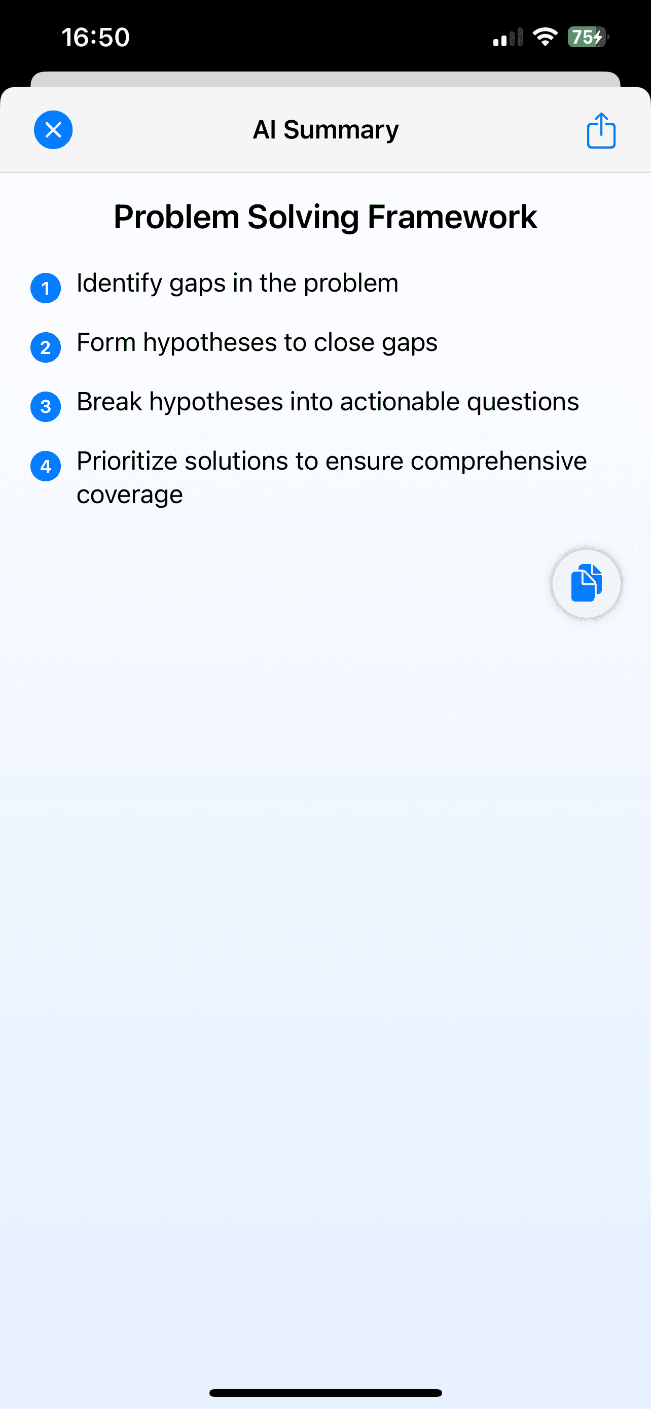 App screenshot Collections