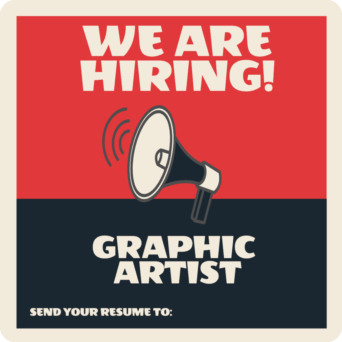 We are hiring recruitment poster template