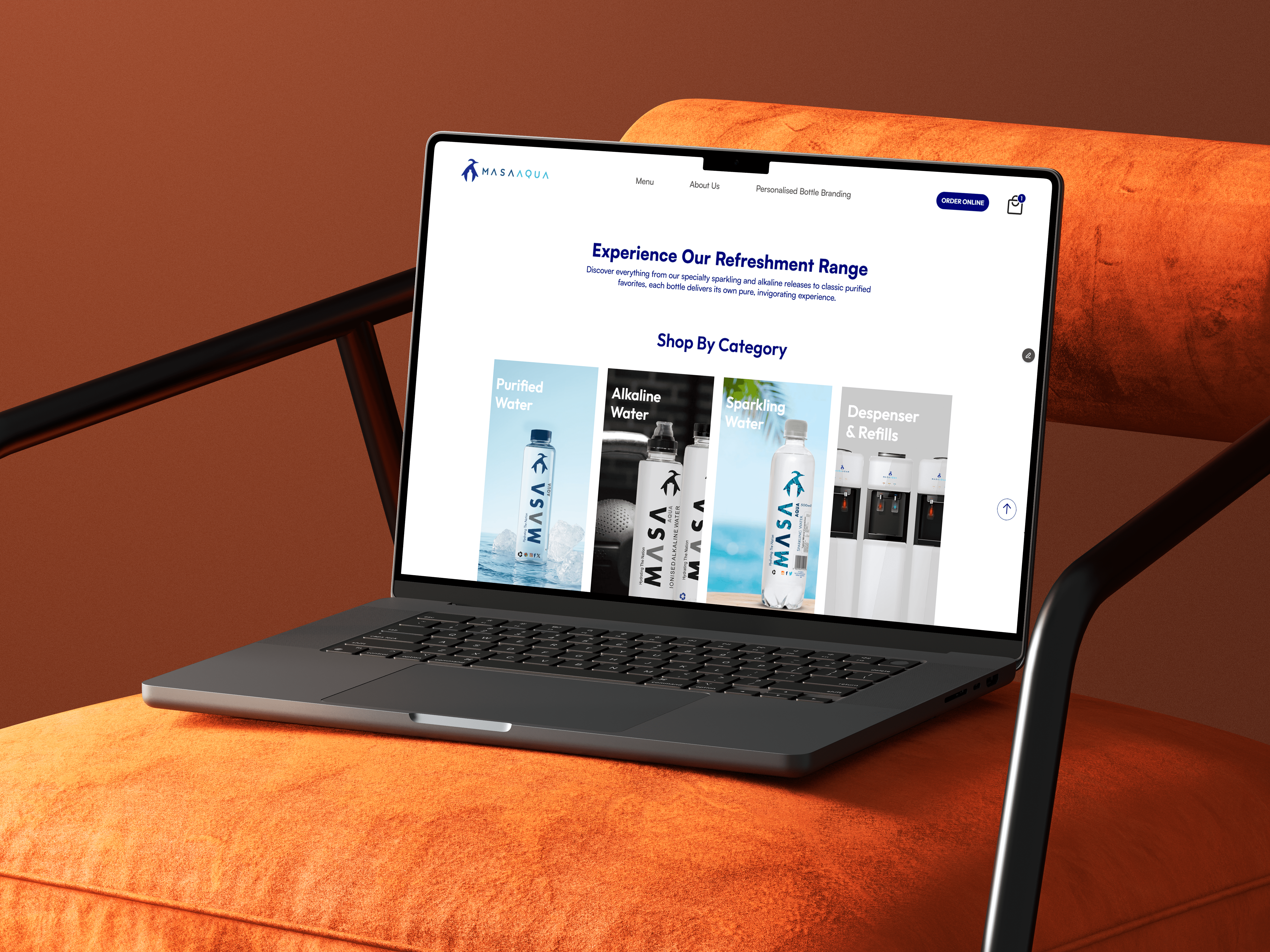 Masa Aqua ecommerce website design — WaveLight project
