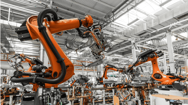 Photo of a machine operator in a manufacturer assembly line